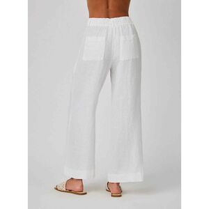 Bella Dahl White 100% Tencel Wide Leg Drawstring Casual Pants, M